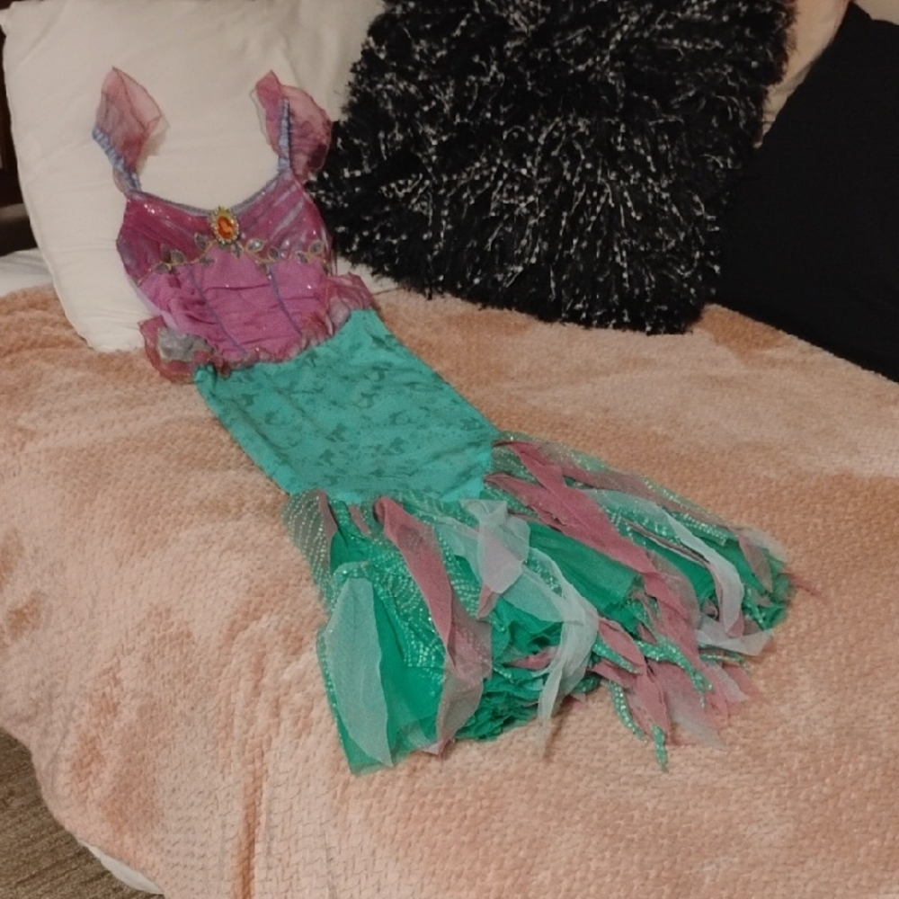 Disney Pink and Green Mermaid Kids Costume
